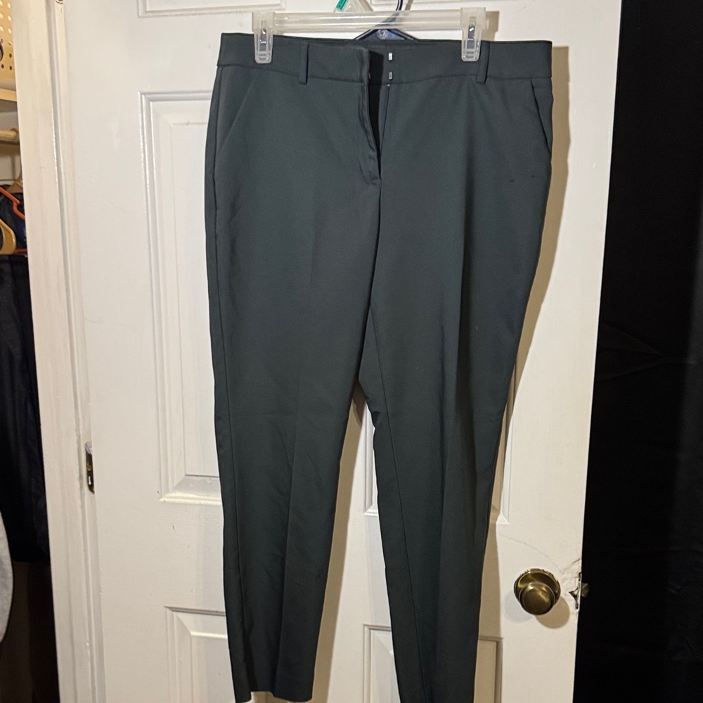 Express Green Mid Rise Ankle Dress Pants
